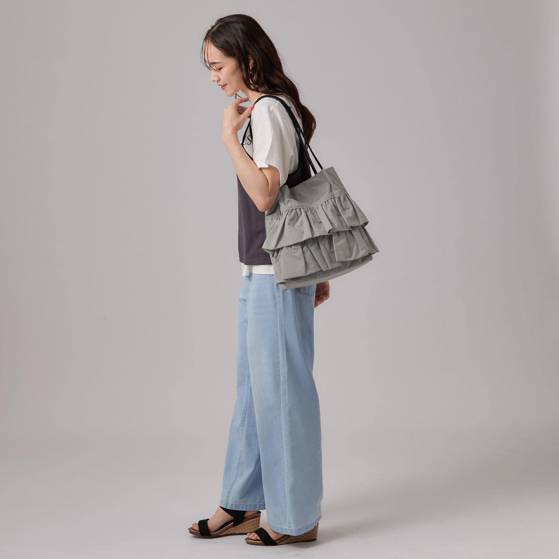 SHOO･LA･RUE「【撥水】フリルトートバッグ」|トートバッグ|