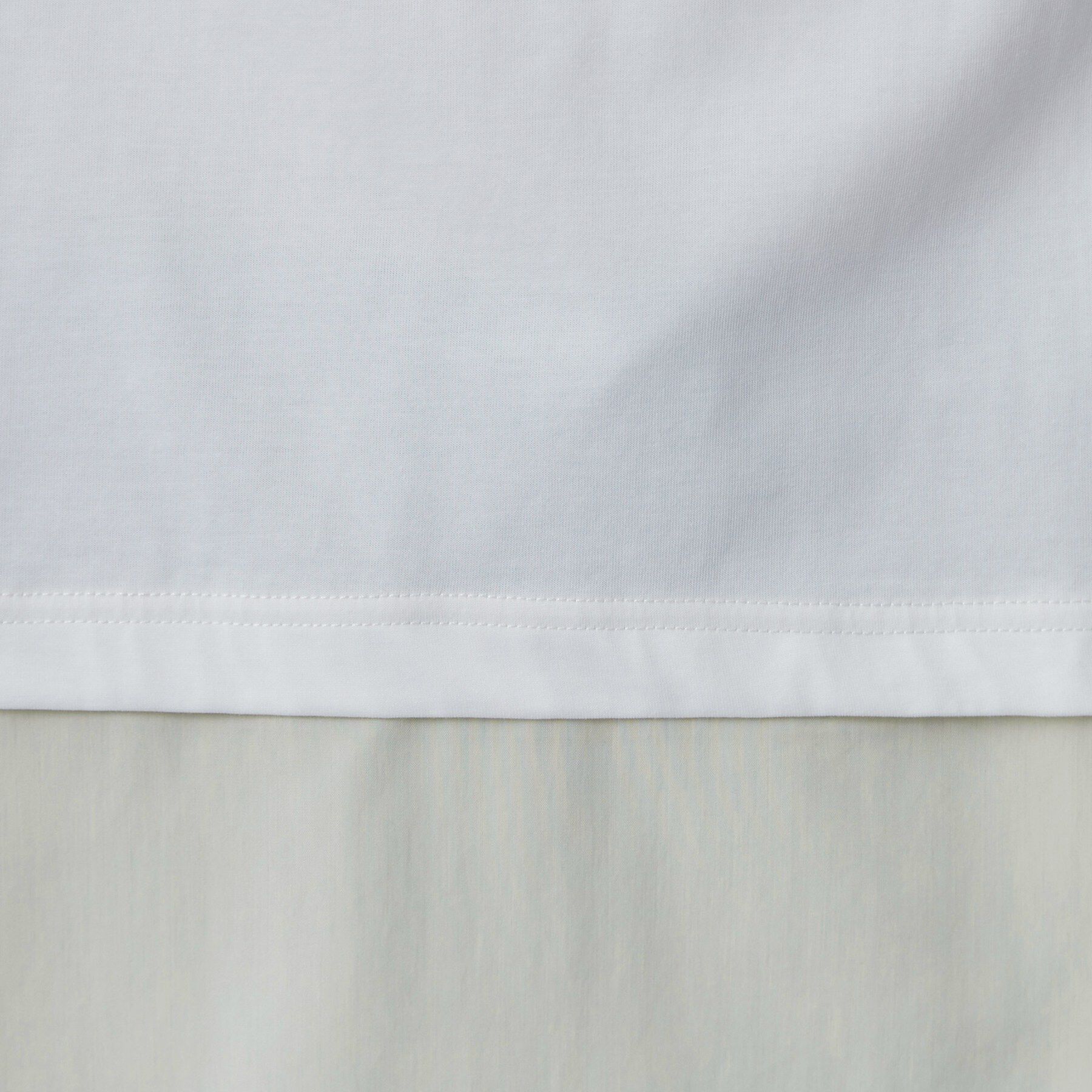 SHOO･LA･RUE「【ひんやり/体型カバー/S-LL】インせず着られる 異素材ドッキングTシャツ」|Tシャツ・カットソー|