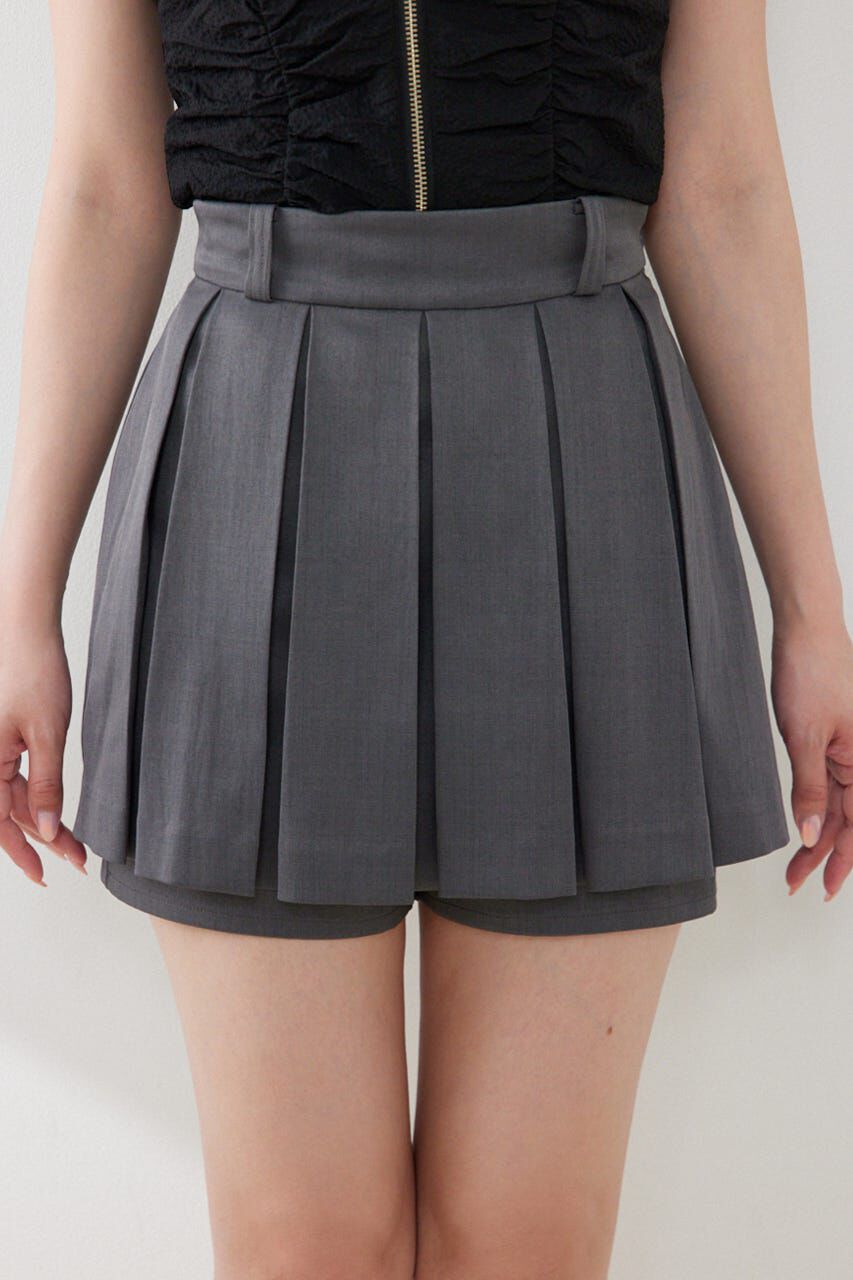 rienda「ボックスプリーツジャストウエストスコートショートパンツ」|その他|