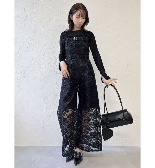 dazzlin「レースワイドサロペット」|ワンピース|