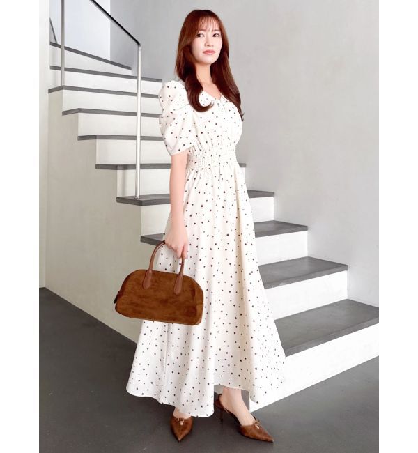 dazzlin「【WEB限定】ハートパターンシャーリングワンピース」|ワンピース|