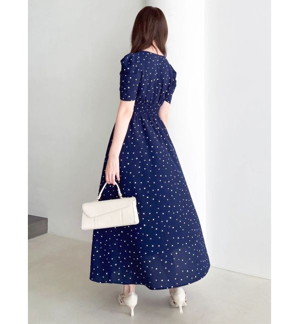 dazzlin「【WEB限定】ハートパターンシャーリングワンピース」|ワンピース|