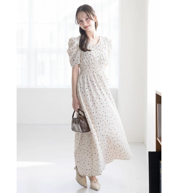 dazzlin「【WEB限定】ハートパターンシャーリングワンピース」|ワンピース|