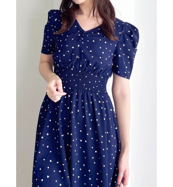 dazzlin「【WEB限定】ハートパターンシャーリングワンピース」|ワンピース|