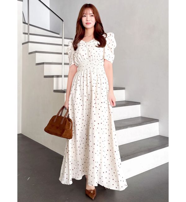 dazzlin「【WEB限定】ハートパターンシャーリングワンピース」|ワンピース|