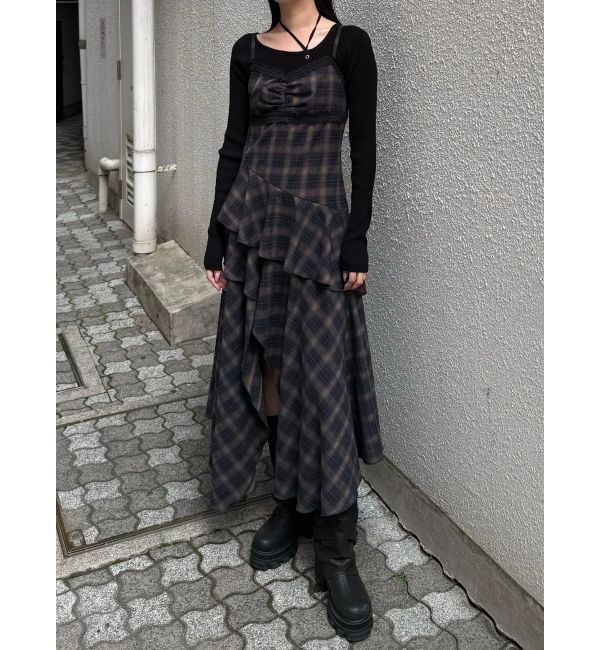 EMODA「アシンメトリーフリルマキシワンピース」|ワンピース|