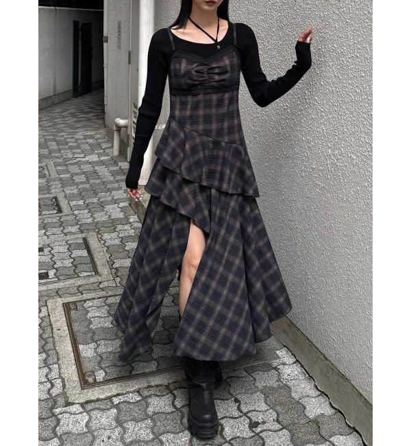 EMODA「アシンメトリーフリルマキシワンピース」|ワンピース|