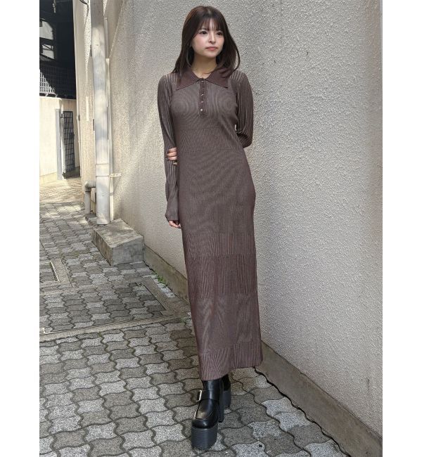 MURUA「リブニットロングワンピース」|ワンピース|