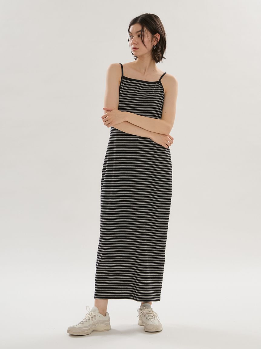 emmi atelier「emmiロゴカップ付きパイルワンピース」|ワンピース|BLK