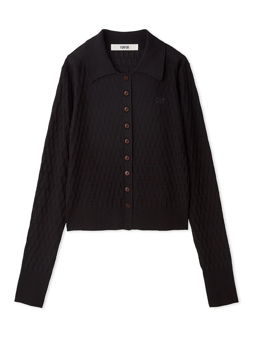 FURFUR「【UVカット】クールドライポロカーディガン」|カーディガン|BLK