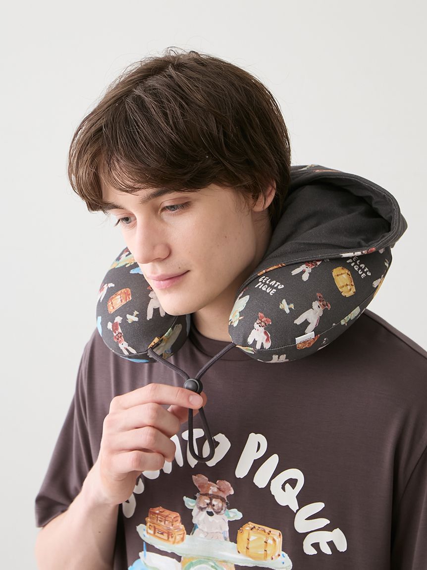 GELATO PIQUE HOMME「【ヒラノトシユキ】【HOMME】【接触冷感】PLANEDOG柄プリントフードネックピロー」|その他|