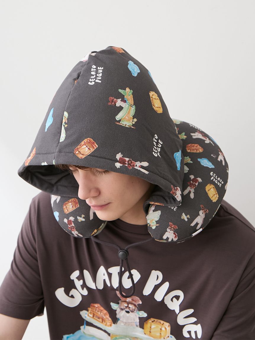 GELATO PIQUE HOMME「【ヒラノトシユキ】【HOMME】【接触冷感】PLANEDOG柄プリントフードネックピロー」|その他|