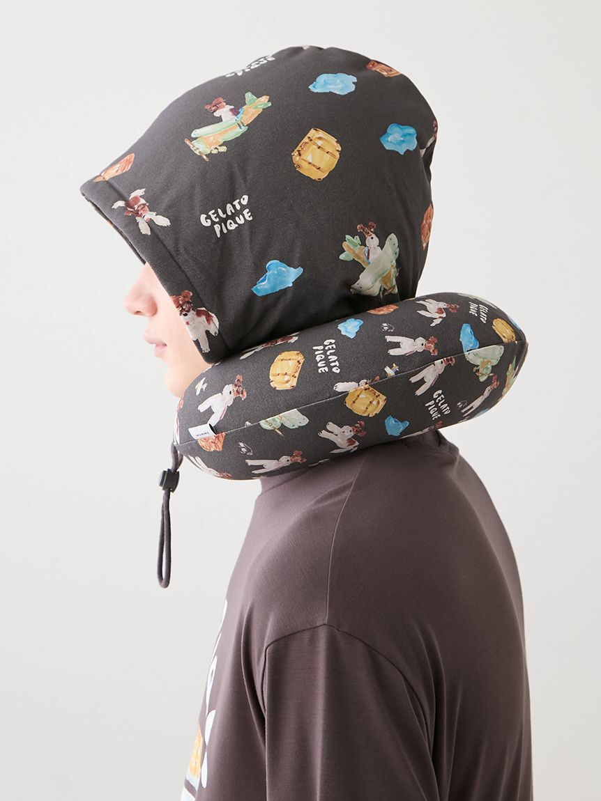 GELATO PIQUE HOMME「【ヒラノトシユキ】【HOMME】【接触冷感】PLANEDOG柄プリントフードネックピロー」|その他|