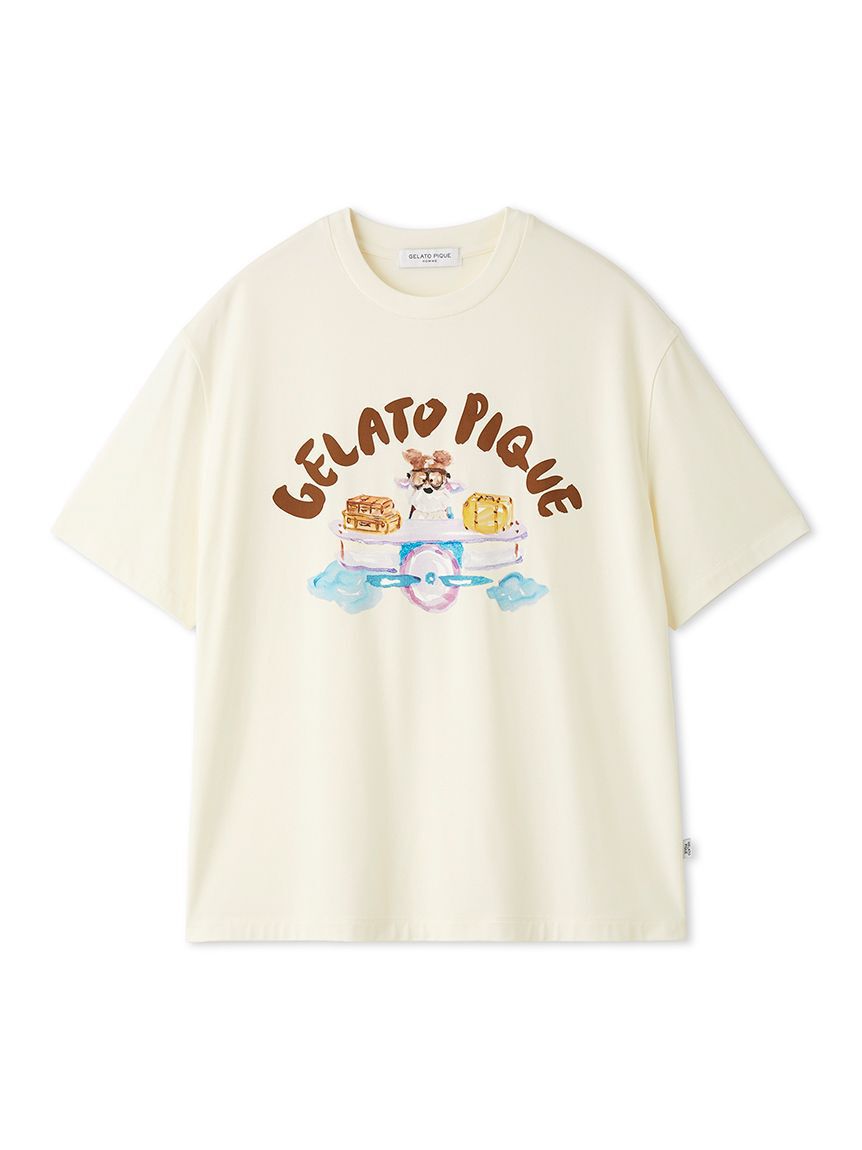 GELATO PIQUE HOMME「【ヒラノトシユキ】【HOMME】【接触冷感】PLANEDOGワンポイントプリントTシャツ」|ルームウェア|OWHT