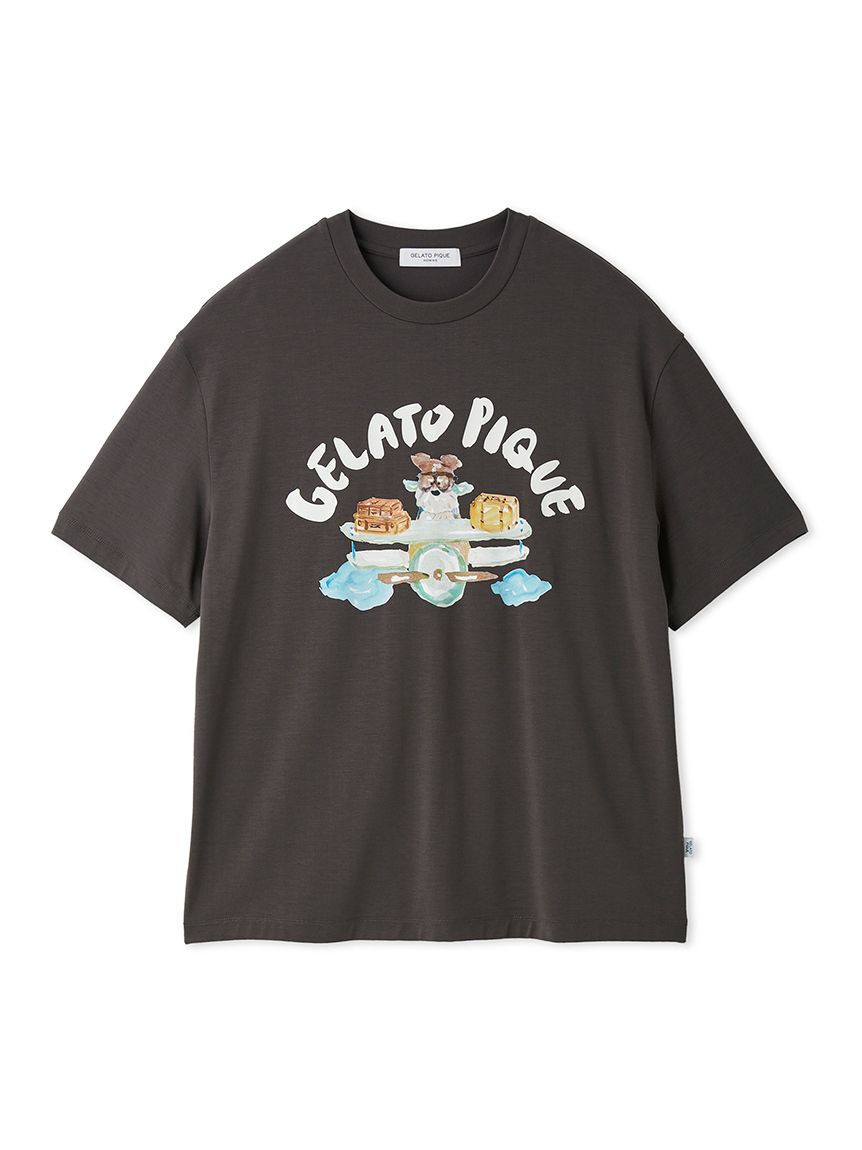 GELATO PIQUE HOMME「【ヒラノトシユキ】【HOMME】【接触冷感】PLANEDOGワンポイントプリントTシャツ」|ルームウェア|