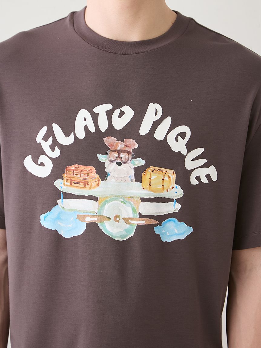 GELATO PIQUE HOMME「【ヒラノトシユキ】【HOMME】【接触冷感】PLANEDOGワンポイントプリントTシャツ」|ルームウェア|