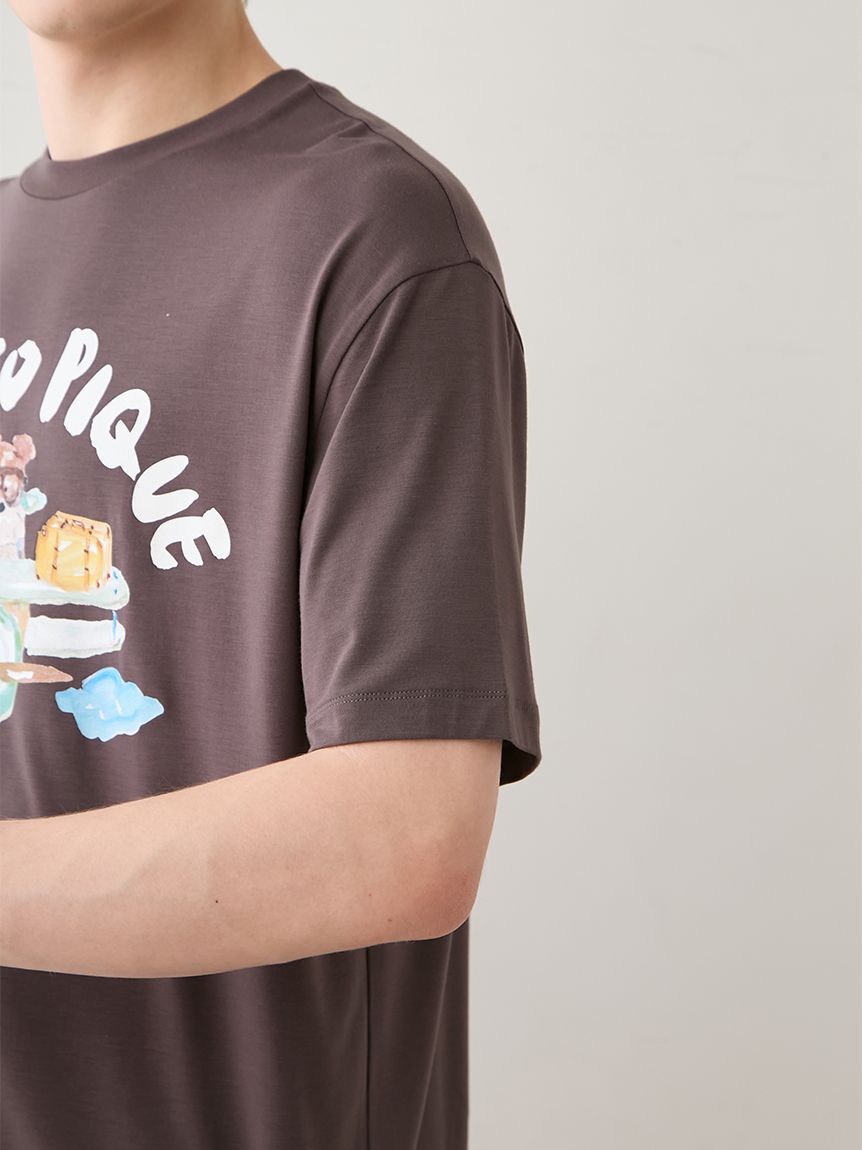 GELATO PIQUE HOMME「【ヒラノトシユキ】【HOMME】【接触冷感】PLANEDOGワンポイントプリントTシャツ」|ルームウェア|