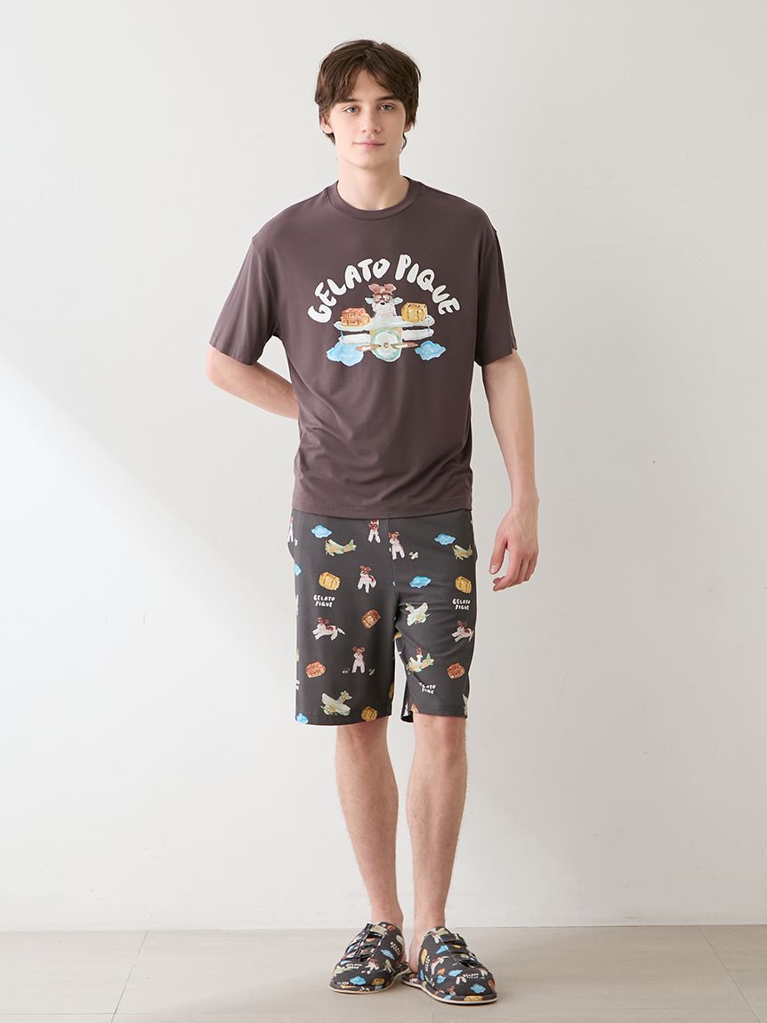 GELATO PIQUE HOMME「【ヒラノトシユキ】【HOMME】【接触冷感】PLANEDOGワンポイントプリントTシャツ」|ルームウェア|