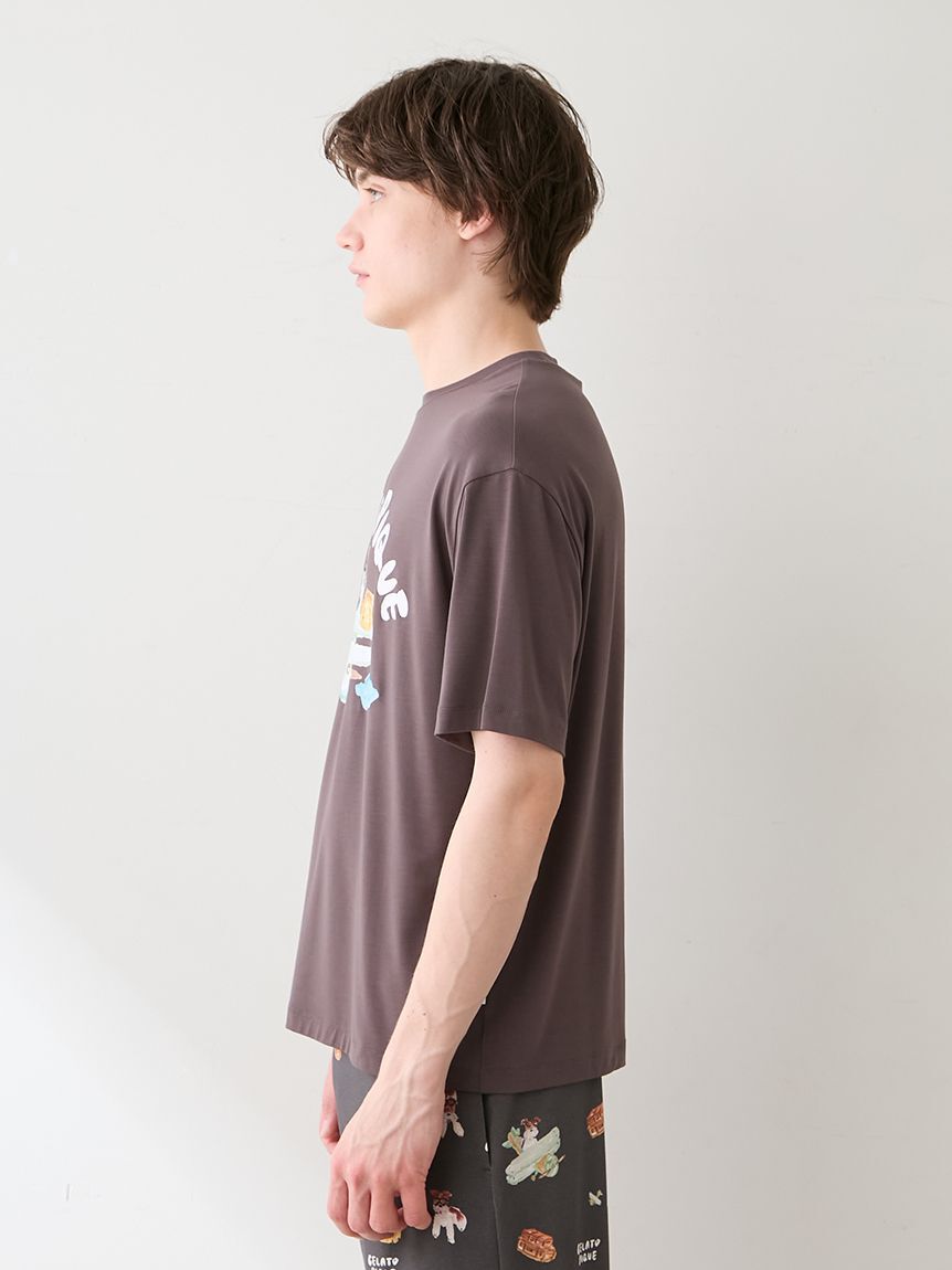 GELATO PIQUE HOMME「【ヒラノトシユキ】【HOMME】【接触冷感】PLANEDOGワンポイントプリントTシャツ」|ルームウェア|