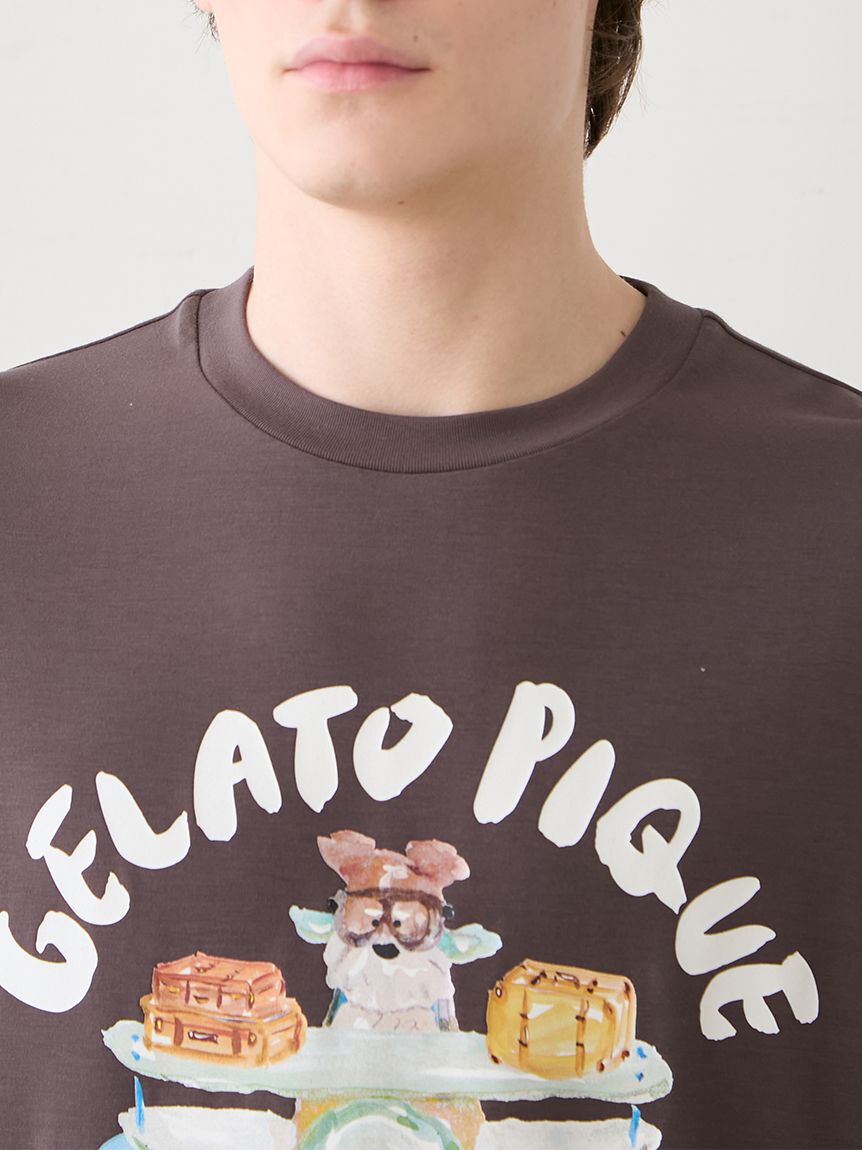 GELATO PIQUE HOMME「【ヒラノトシユキ】【HOMME】【接触冷感】PLANEDOGワンポイントプリントTシャツ」|ルームウェア|