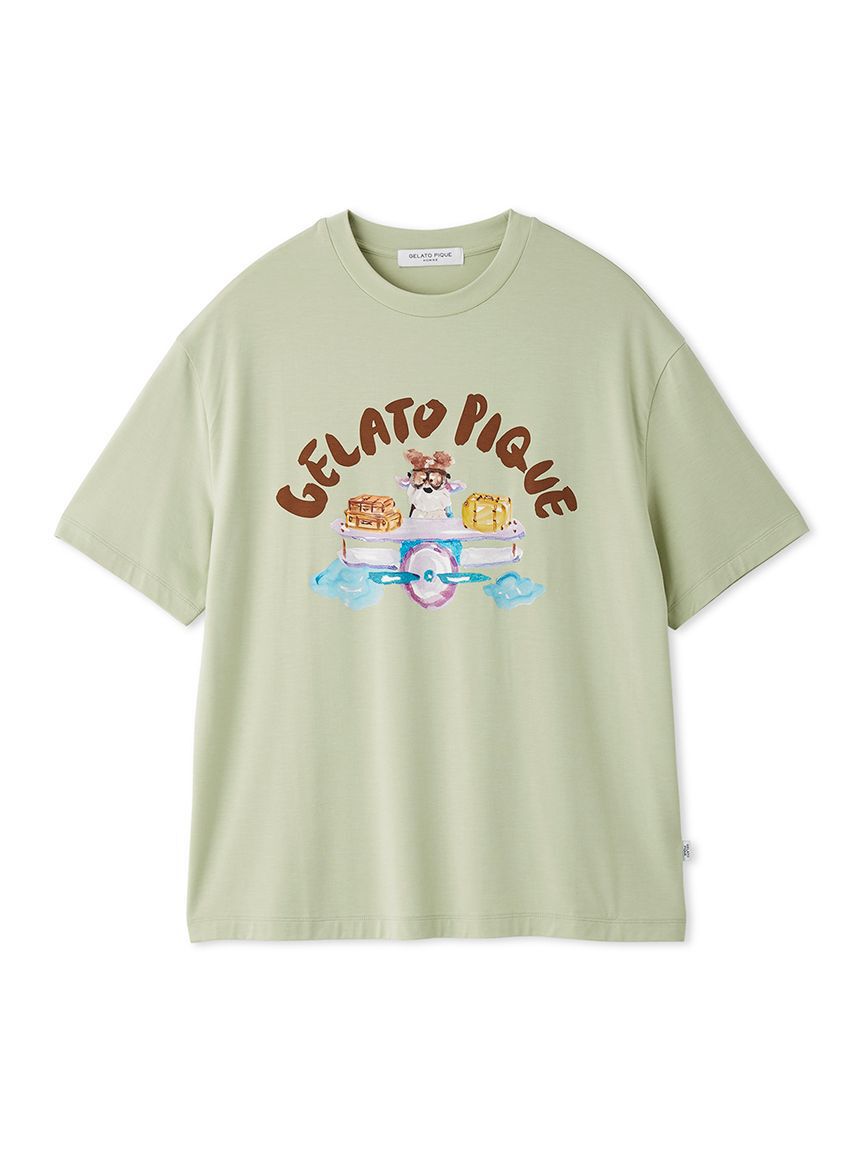 GELATO PIQUE HOMME「【ヒラノトシユキ】【HOMME】【接触冷感】PLANEDOGワンポイントプリントTシャツ」|ルームウェア|MNT