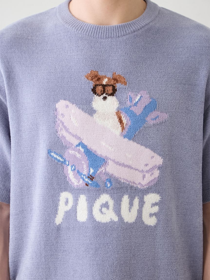 GELATO PIQUE HOMME「【ヒラノトシユキ】【HOMME】エアリーモコPLANEDOGジャガードプルオーバー&ハーフパンツセット」|ルームウェア|