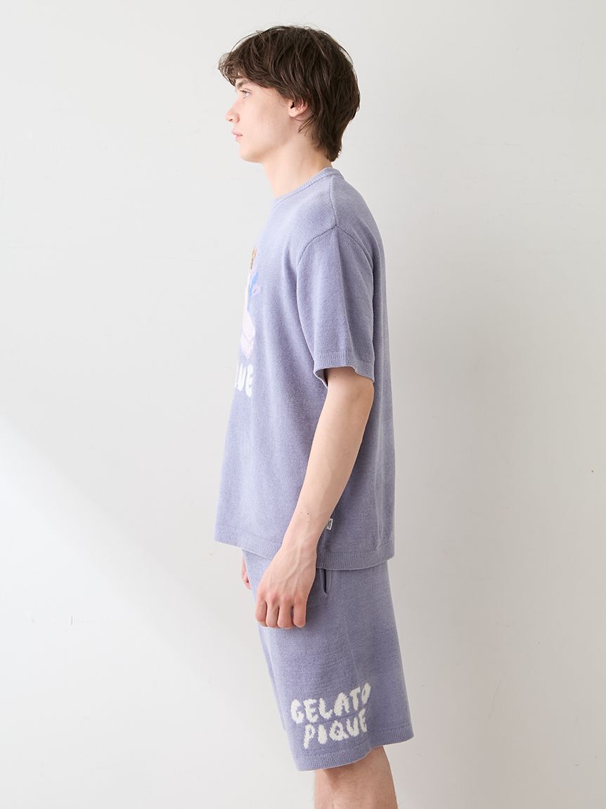 GELATO PIQUE HOMME「【ヒラノトシユキ】【HOMME】エアリーモコPLANEDOGジャガードプルオーバー&ハーフパンツセット」|ルームウェア|