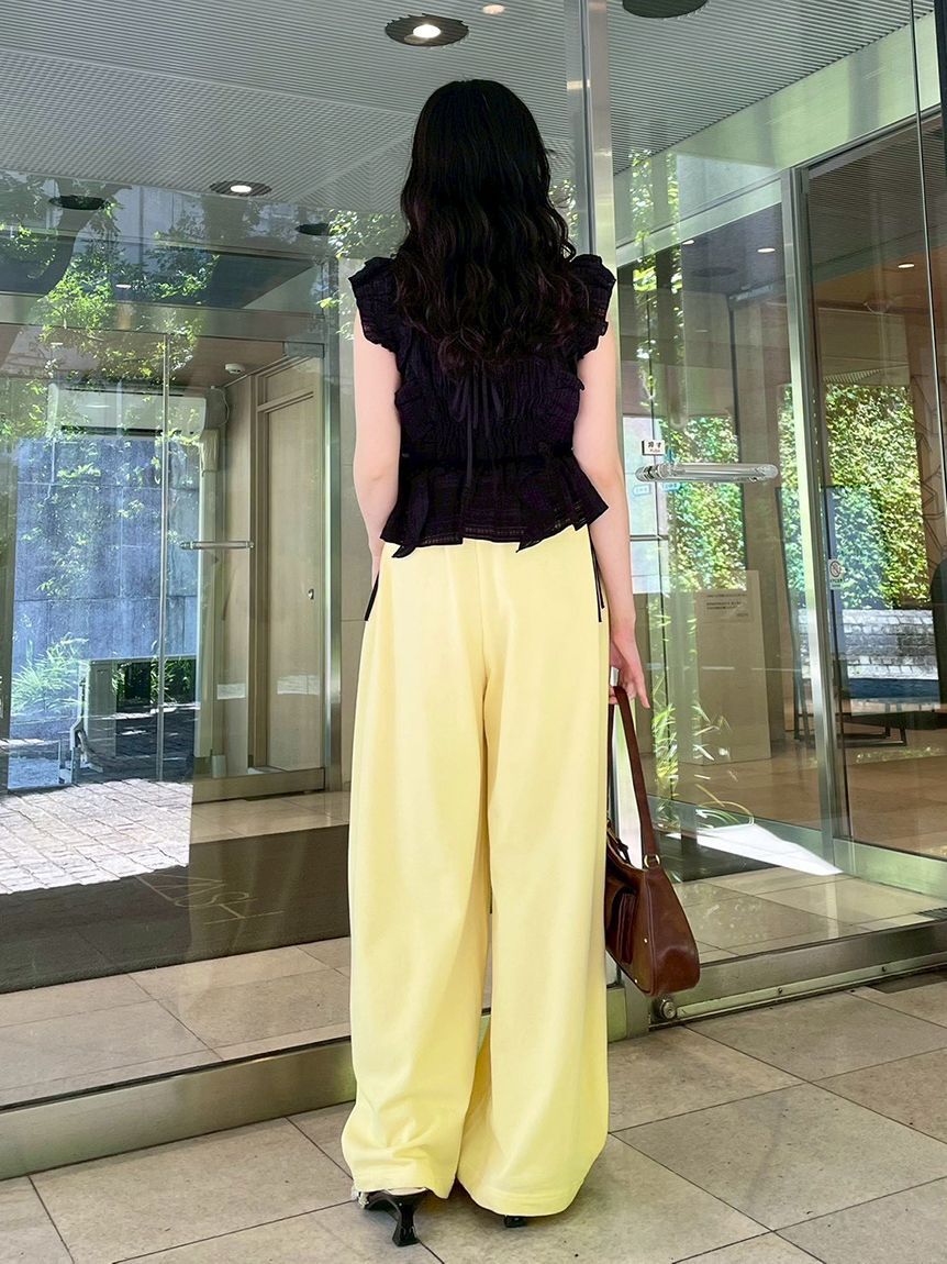 LILY BROWN「【WEB限定カラー】シャーリングレイヤーフリルトップス」|Tシャツ・カットソー|