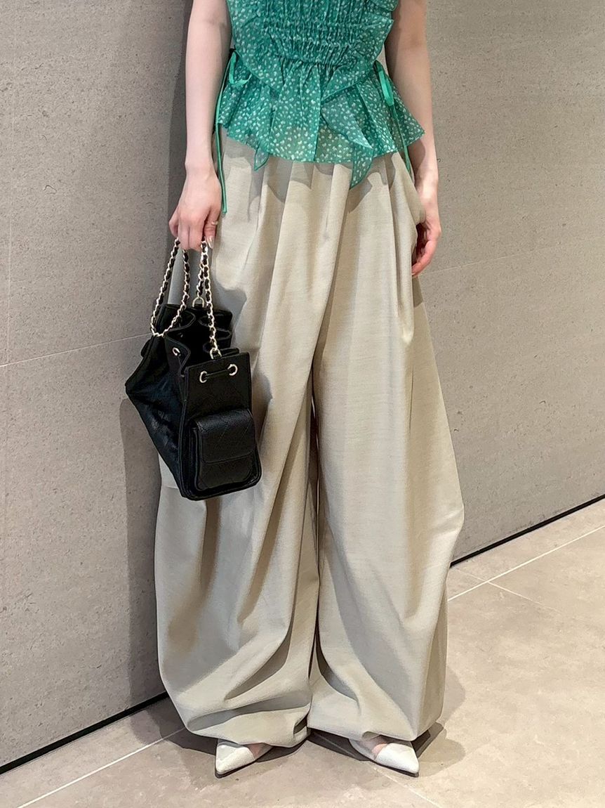 LILY BROWN「【WEB限定カラー】シャーリングレイヤーフリルトップス」|Tシャツ・カットソー|
