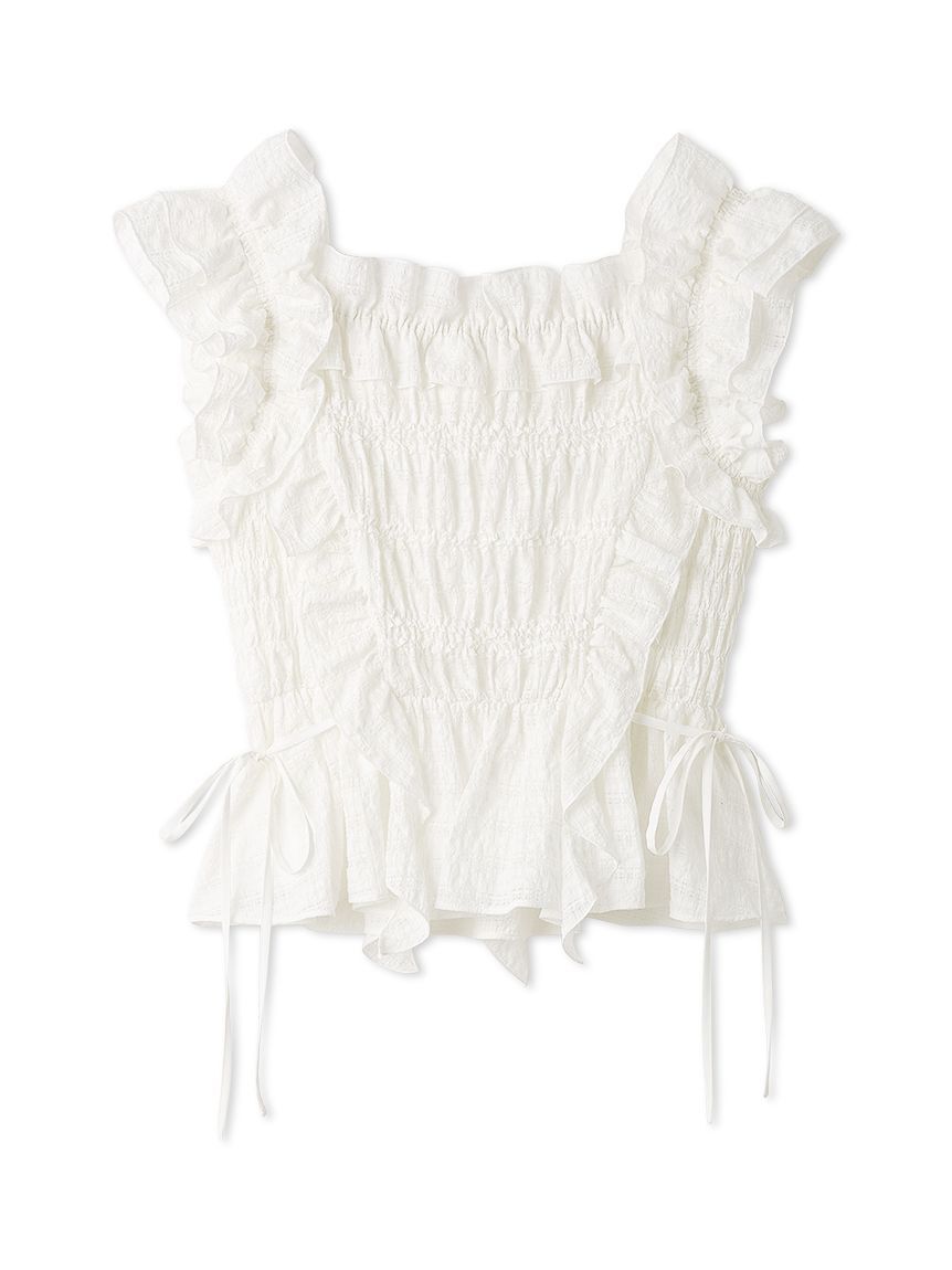 LILY BROWN「【WEB限定カラー】シャーリングレイヤーフリルトップス」|Tシャツ・カットソー|
