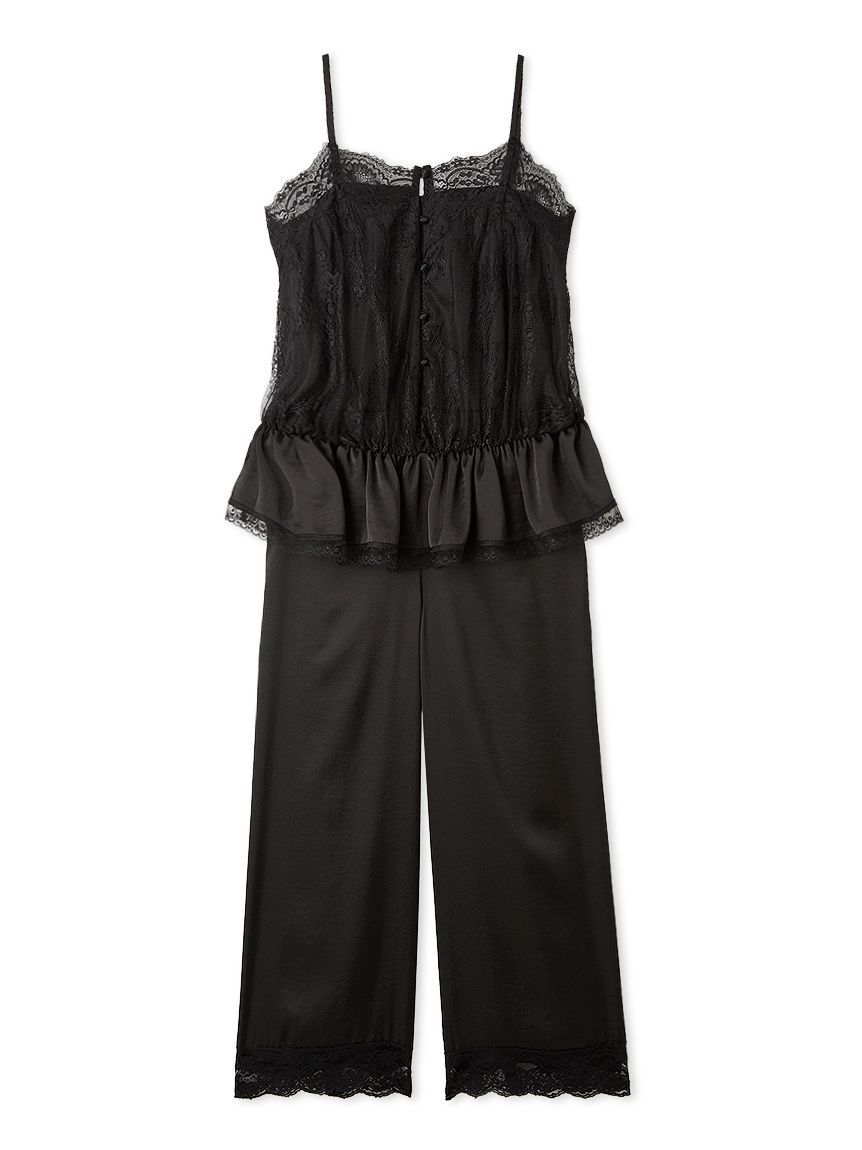 LILY BROWN「レースサテンサロペット」|ワンピース|BLK