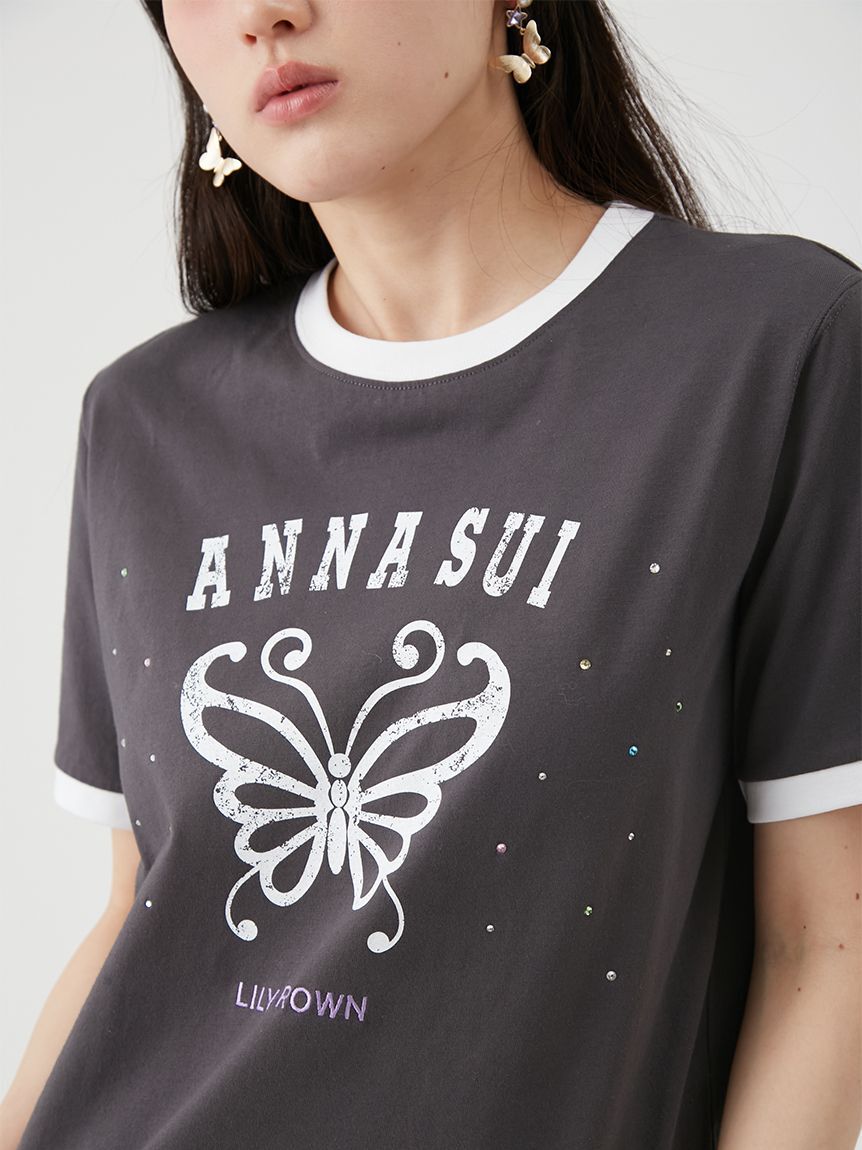 LILY BROWN「【LILY BROWN&times;ANNA SUI】バタフライリンガーストーンTシャツ」|Tシャツ・カットソー|