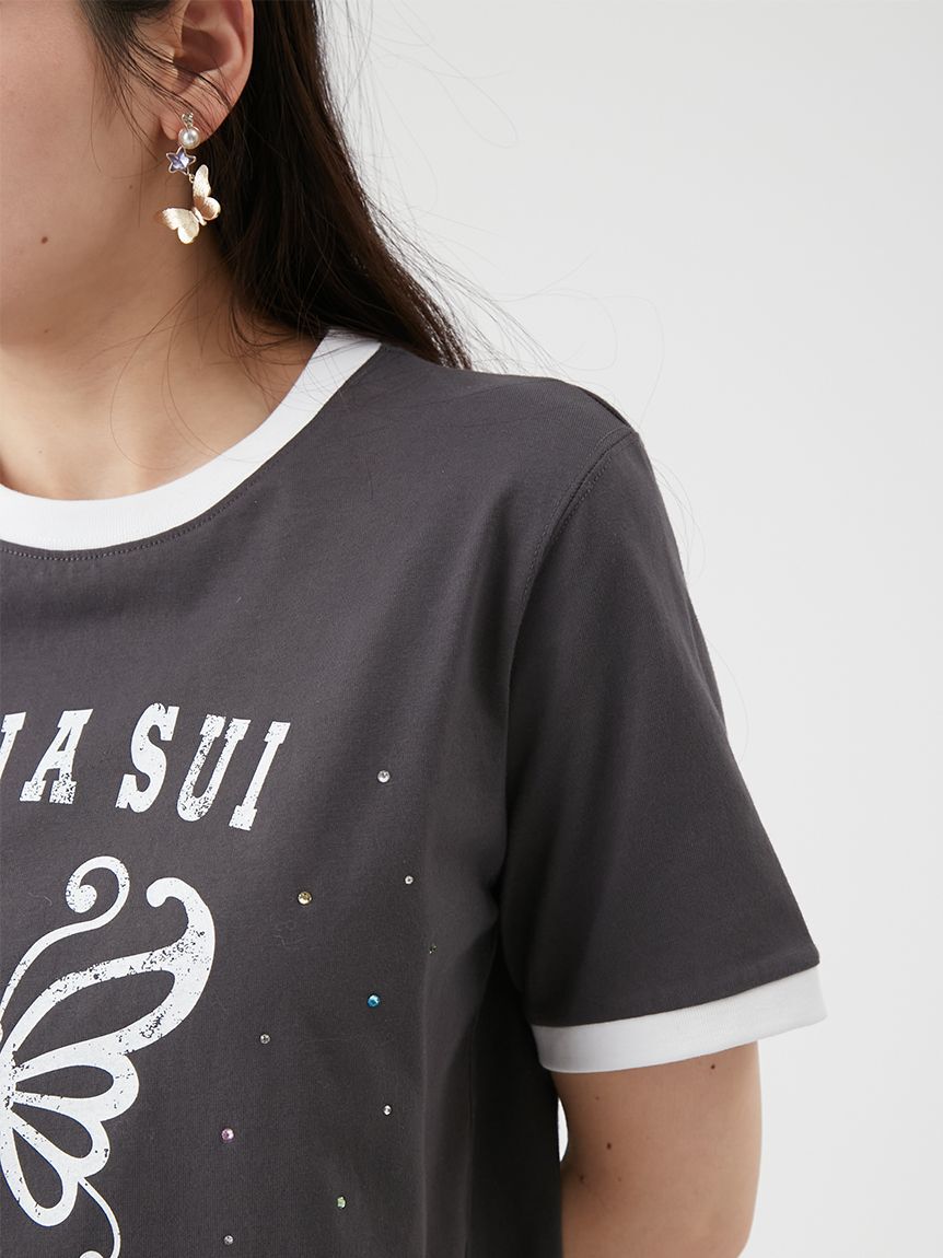 LILY BROWN「【LILY BROWN&times;ANNA SUI】バタフライリンガーストーンTシャツ」|Tシャツ・カットソー|