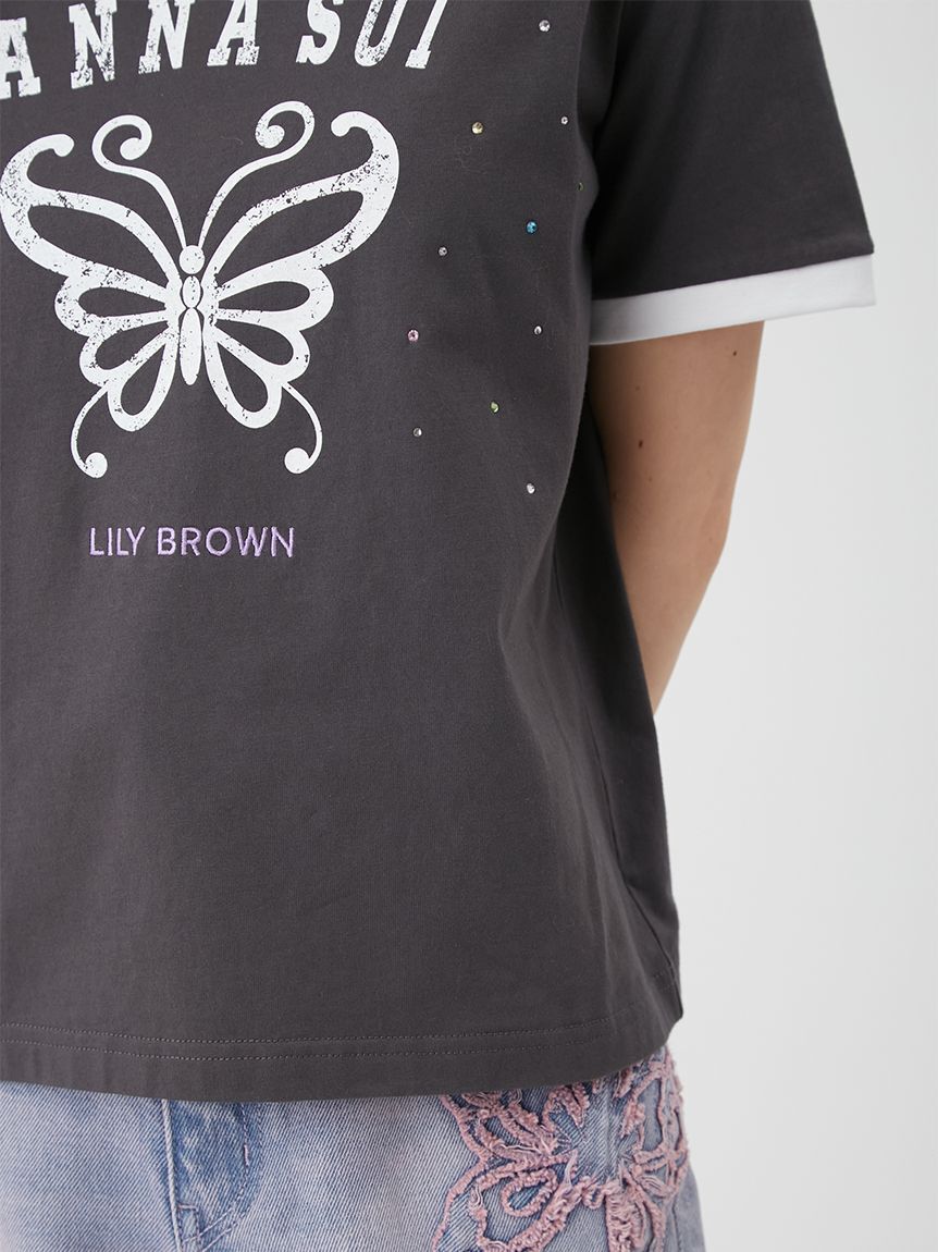 LILY BROWN「【LILY BROWN&times;ANNA SUI】バタフライリンガーストーンTシャツ」|Tシャツ・カットソー|