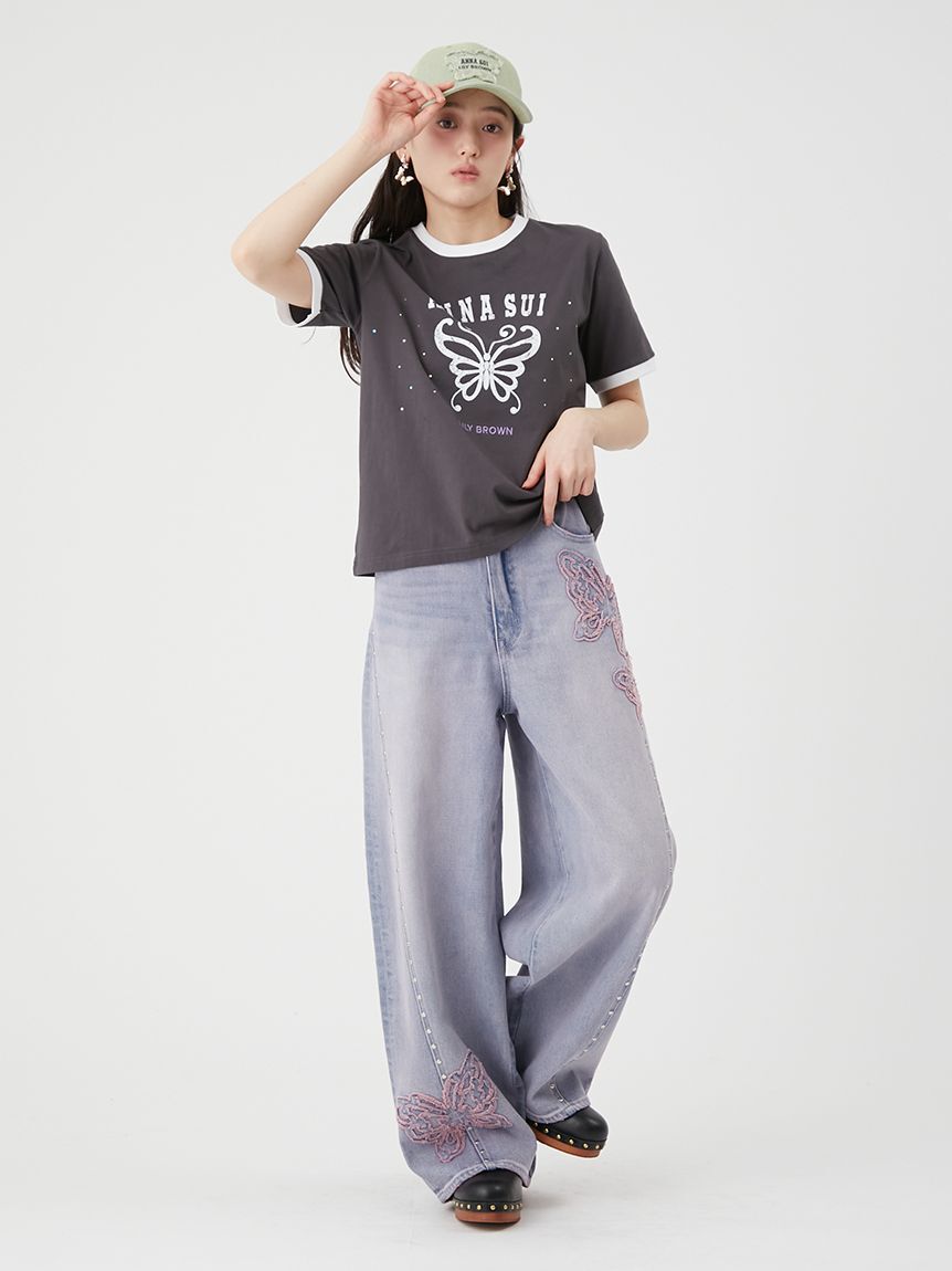 LILY BROWN「【LILY BROWN&times;ANNA SUI】バタフライリンガーストーンTシャツ」|Tシャツ・カットソー|