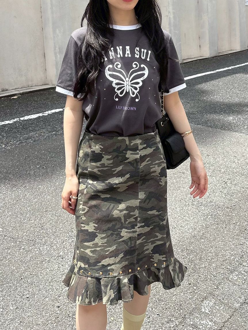 LILY BROWN「【LILY BROWN&times;ANNA SUI】バタフライリンガーストーンTシャツ」|Tシャツ・カットソー|