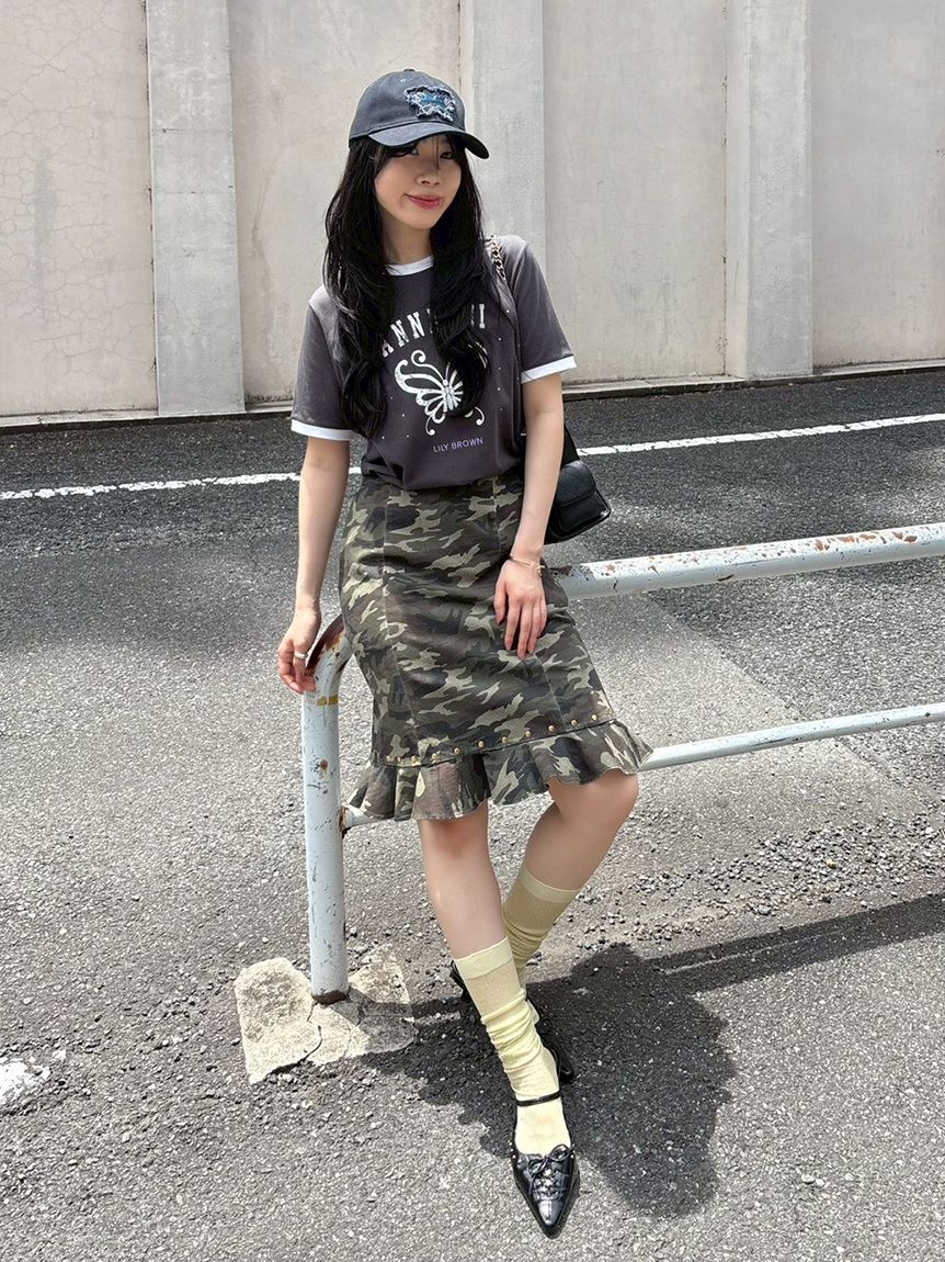 LILY BROWN「【LILY BROWN&times;ANNA SUI】バタフライリンガーストーンTシャツ」|Tシャツ・カットソー|