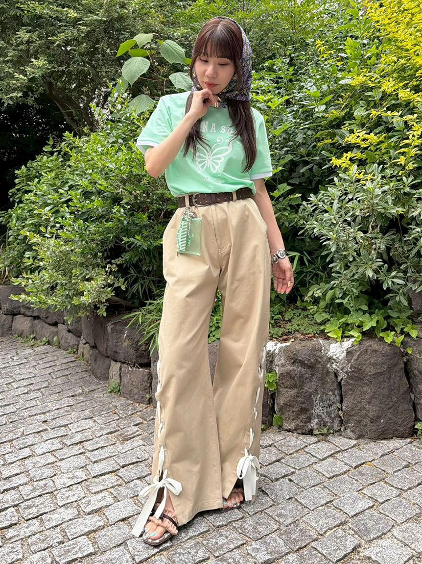 LILY BROWN「【LILY BROWN&times;ANNA SUI】バタフライリンガーストーンTシャツ」|Tシャツ・カットソー|