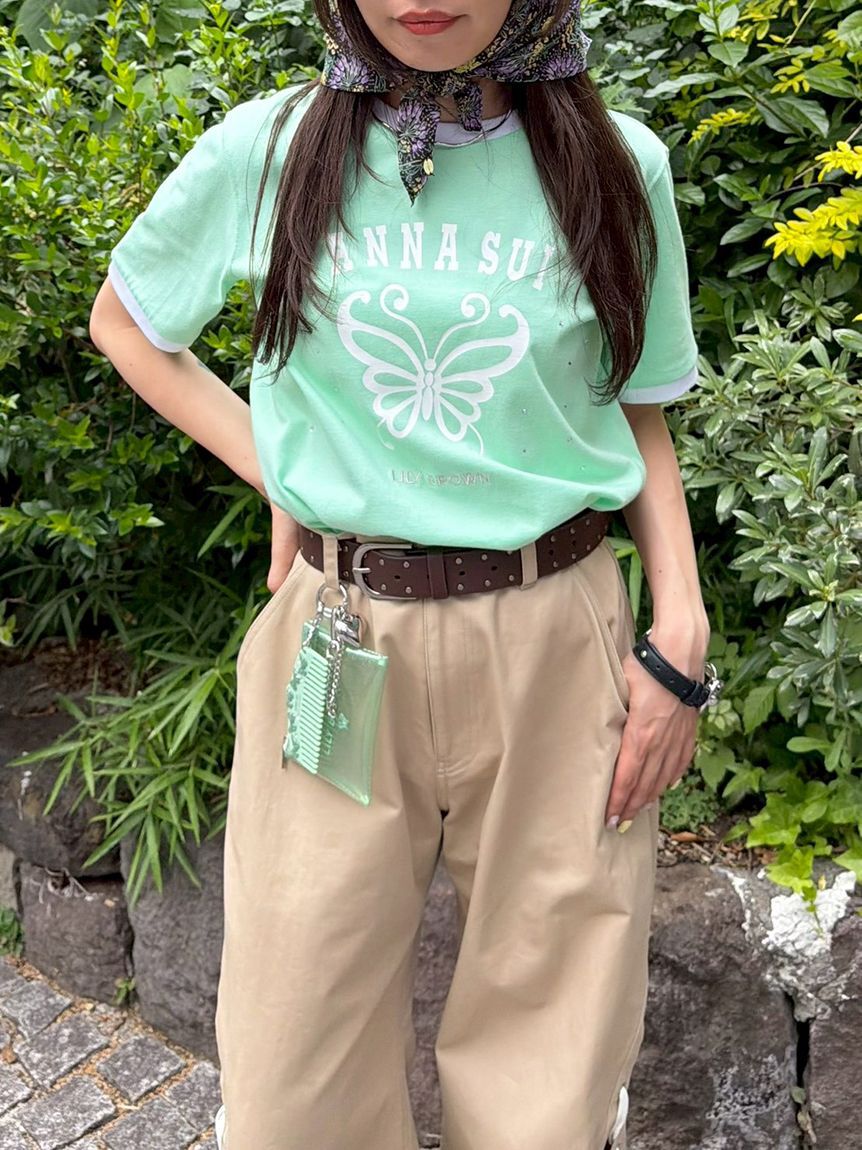 LILY BROWN「【LILY BROWN&times;ANNA SUI】バタフライリンガーストーンTシャツ」|Tシャツ・カットソー|