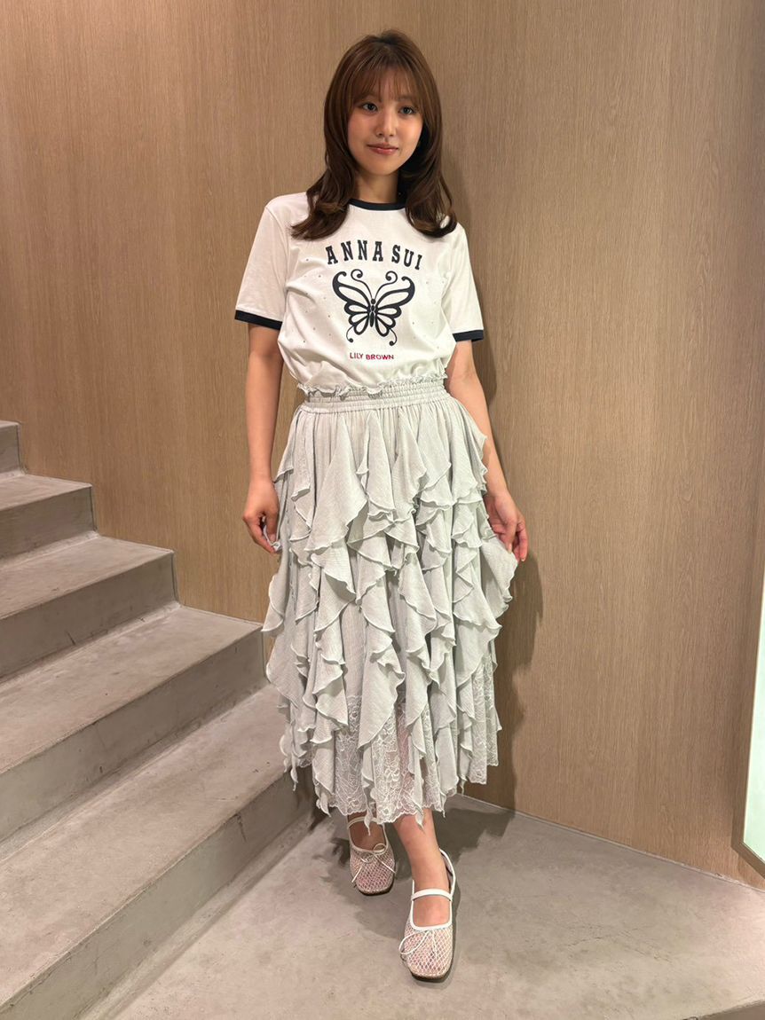 LILY BROWN「【LILY BROWN&times;ANNA SUI】バタフライリンガーストーンTシャツ」|Tシャツ・カットソー|