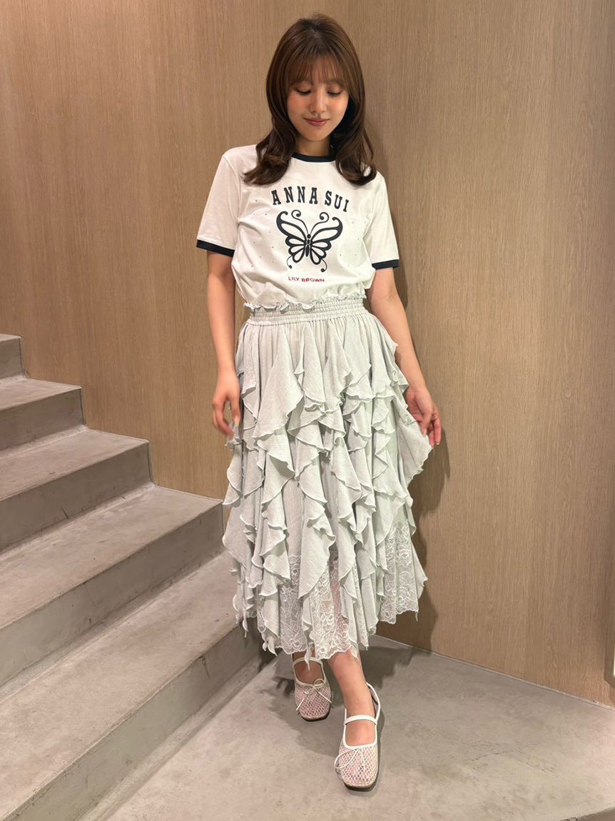 LILY BROWN「【LILY BROWN&times;ANNA SUI】バタフライリンガーストーンTシャツ」|Tシャツ・カットソー|