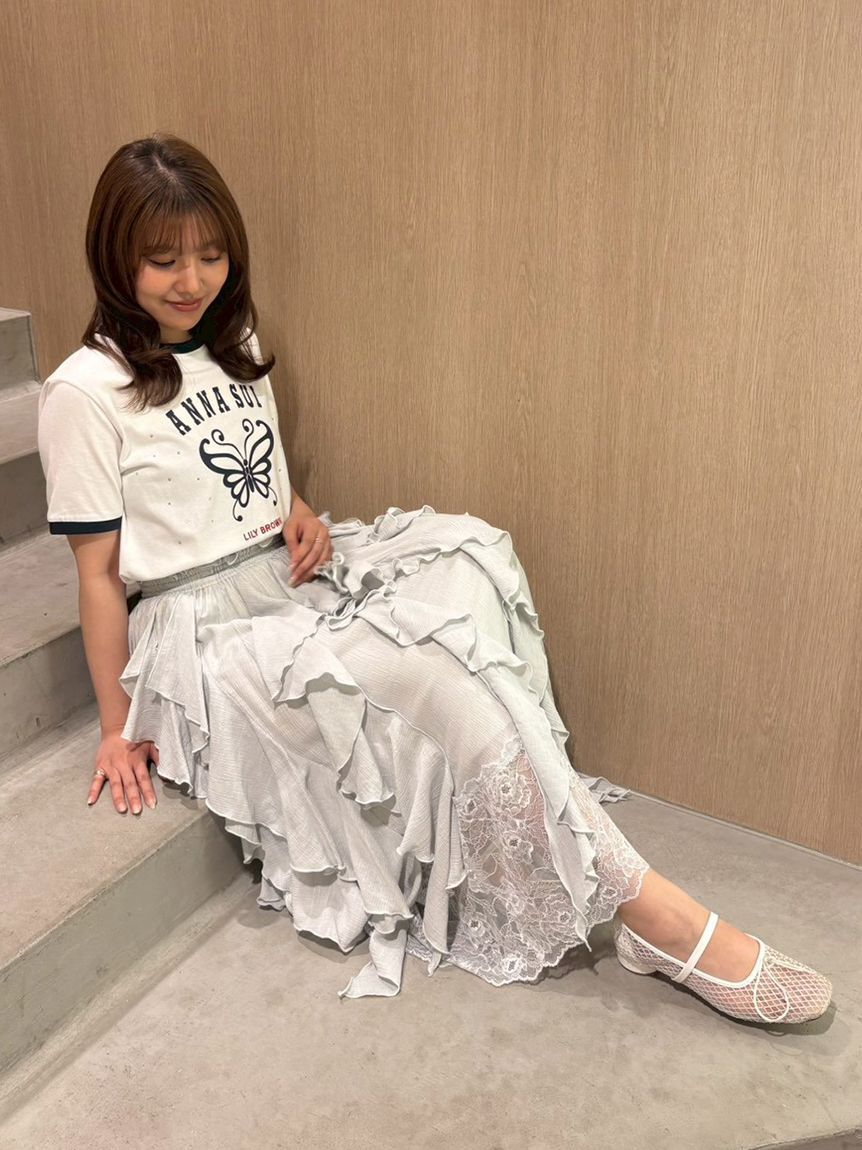 LILY BROWN「【LILY BROWN&times;ANNA SUI】バタフライリンガーストーンTシャツ」|Tシャツ・カットソー|