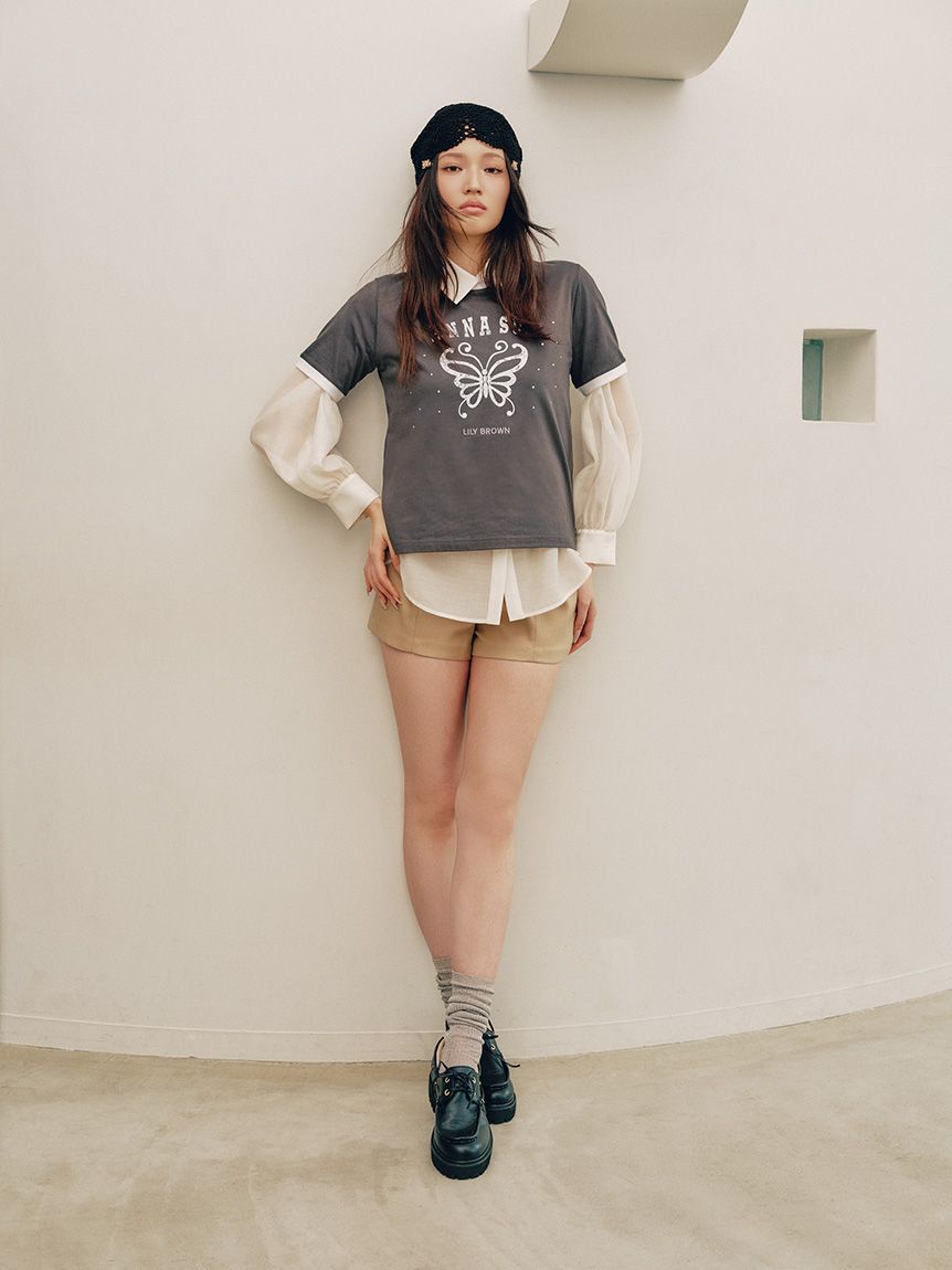 LILY BROWN「【LILY BROWN&times;ANNA SUI】バタフライリンガーストーンTシャツ」|Tシャツ・カットソー|
