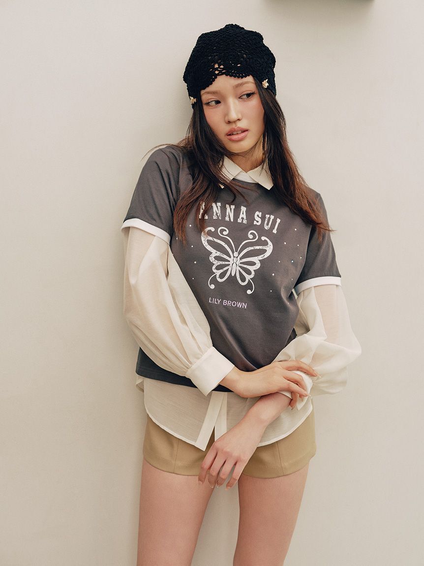 LILY BROWN「【LILY BROWN&times;ANNA SUI】バタフライリンガーストーンTシャツ」|Tシャツ・カットソー|