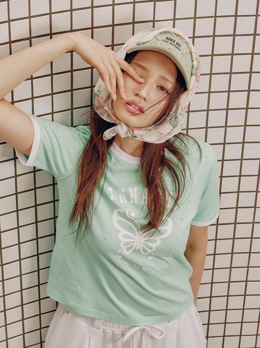 LILY BROWN「【LILY BROWN&times;ANNA SUI】バタフライリンガーストーンTシャツ」|Tシャツ・カットソー|MNT