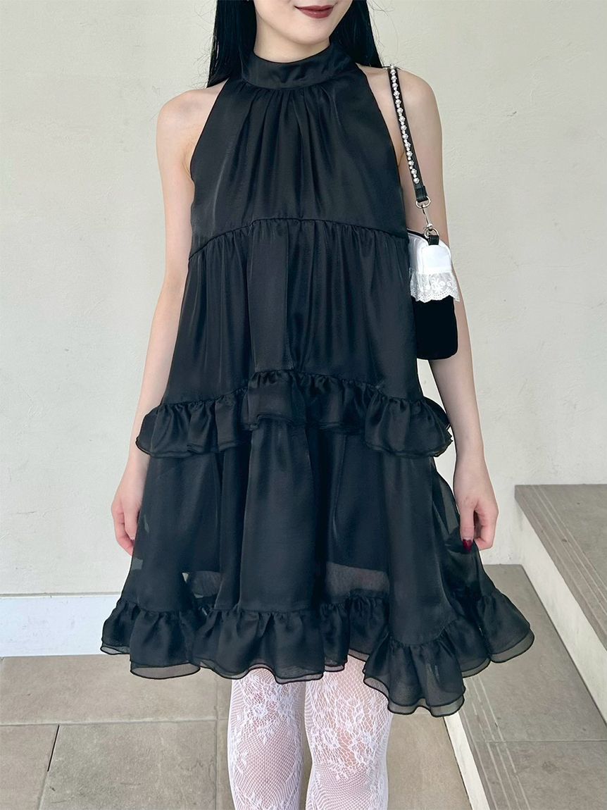 LILY BROWN「アメスリティアードフリルワンピース」|ワンピース|BLK