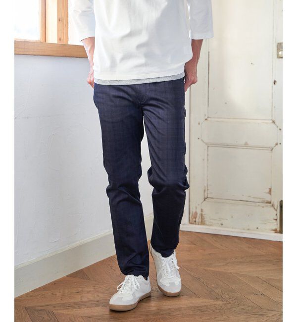 ikka「【雑誌MonoMax5月号掲載】接触冷感チェック5ポケットパンツ「小泉孝太郎さん着用モデル」」|スラックス|