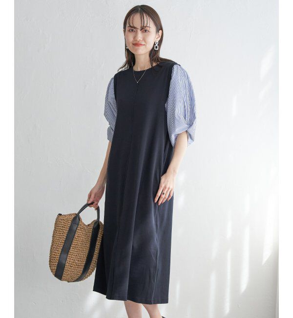 ikka「袖切り替えカットワンピース」|ワンピース|