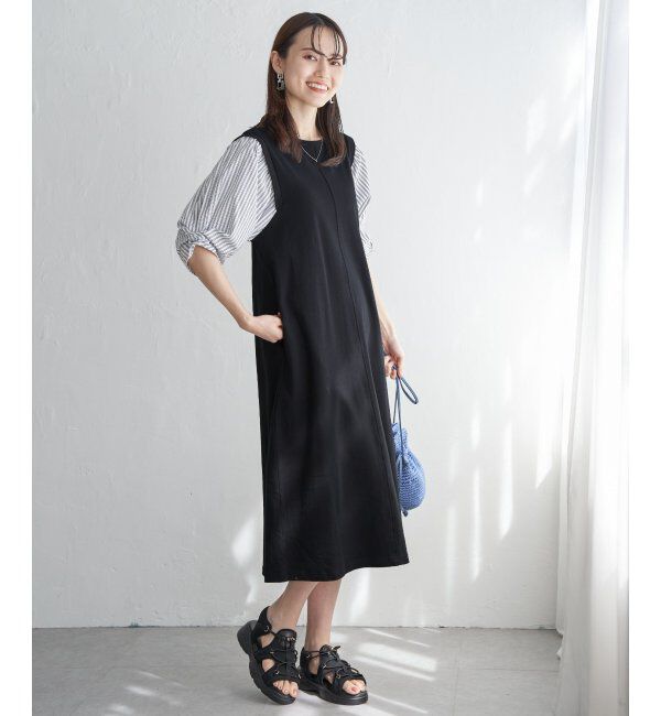 ikka「袖切り替えカットワンピース」|ワンピース|