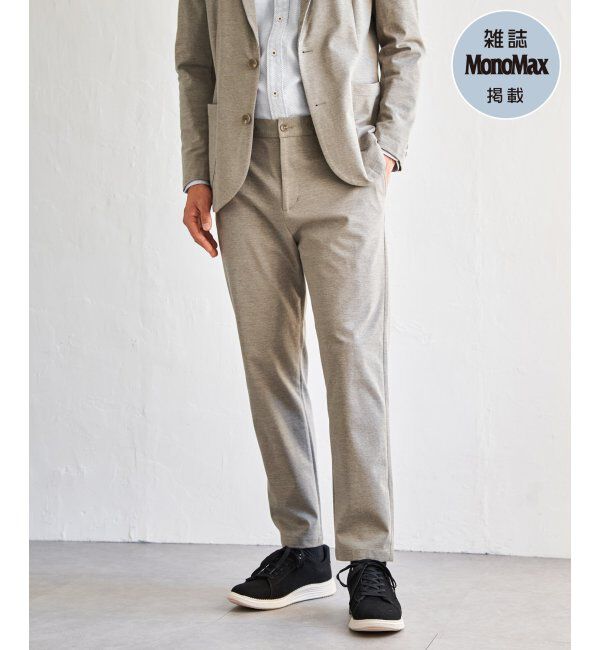 IKKA LOUNGE「【雑誌MonoMax4月号掲載】GOKU楽ワークポンチイージーパンツ「小泉孝太郎さん着用モデル」」|スラックス|ベージュ